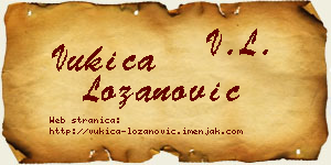 Vukica Lozanović vizit kartica